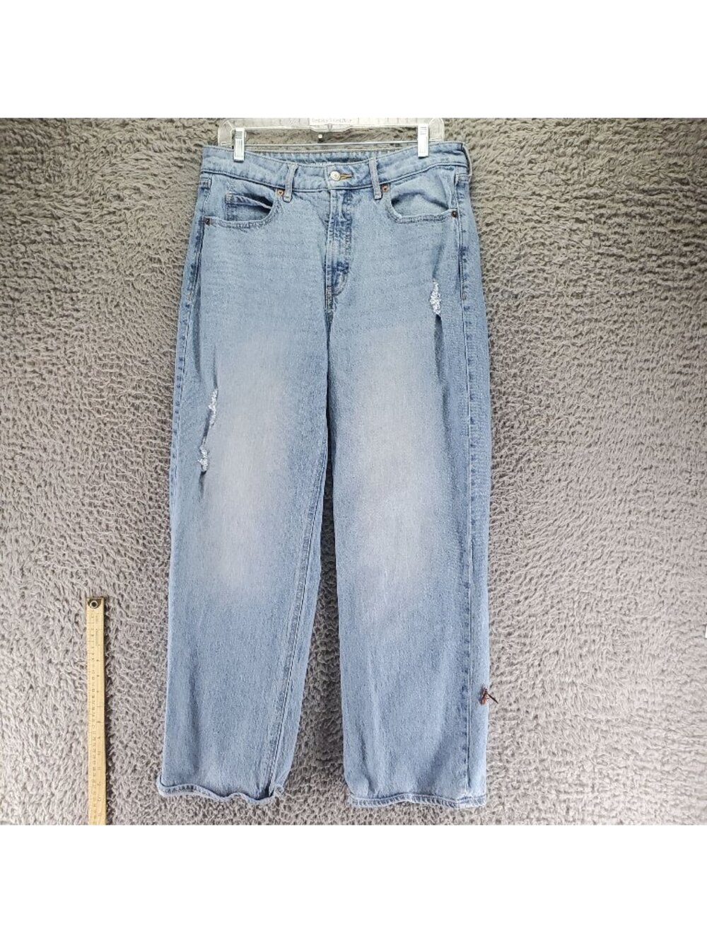 Old Navy Jeans Womens 12 Light Blue High-Rise Sky-Hi Wide Leg Stretch Denim